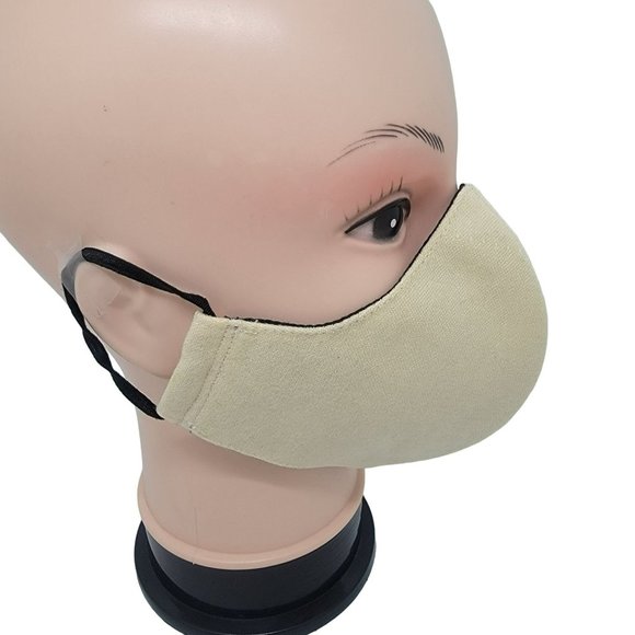 New Face cover ear loop Cream Mask Women's Embroidered handmade forest flowers - Picture 3 of 6